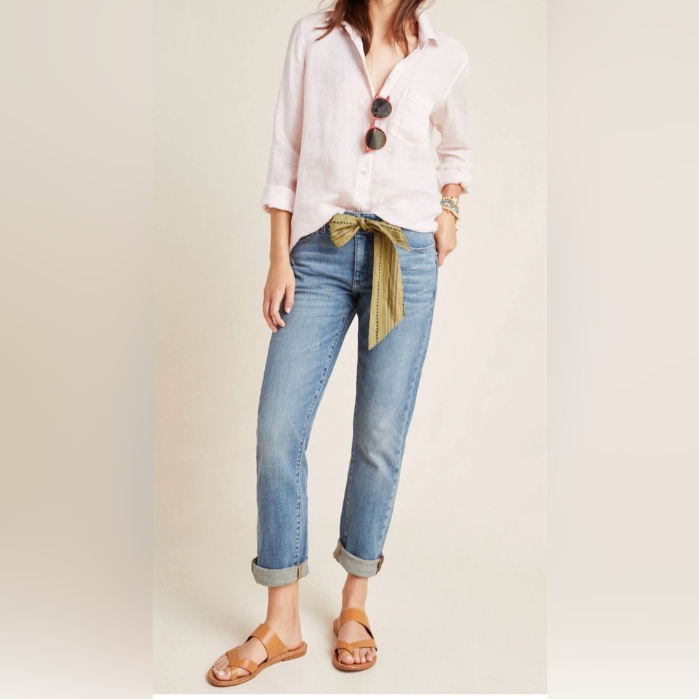 Anthropologie + Pilcro Mid-Rise Slim Boyfriend Jean Sz 25